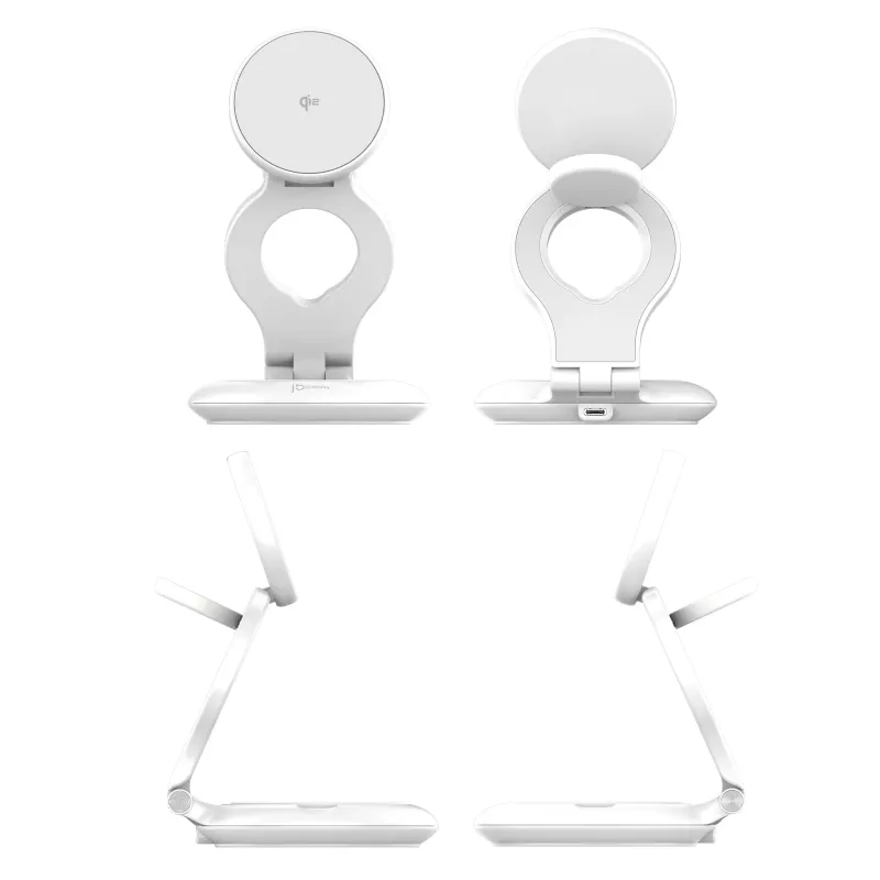 j5create Qi2 magnetická, skladacia 3-in-1 nabíjacia stanica interiérová USB smartwatch slúchadlá smartfón