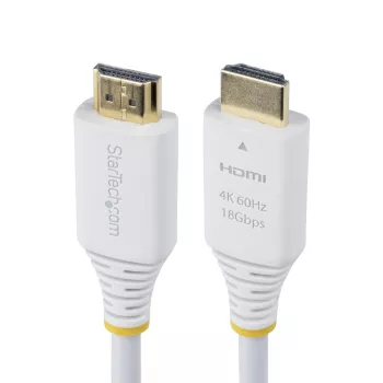 StarTech.com certifikovaný kábel HDMI High Speed 1,8 m (6 ft), 4K 60 Hz, HDR10, UHD HDMI 2.0, pre TV/monitor/displej, biely