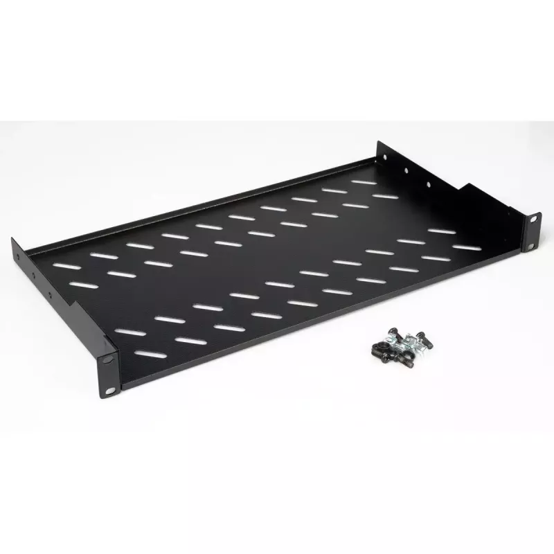 Racková polica ROLINE 19-palcová 1U hĺbka 250mm 15kg čierna