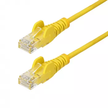 StarTech.com 2 m žltý štíhly CAT6 Ethernet kábel, bez západky, 100W PoE, UTP, LSZH, 28AWG čistý holý medený drôt, štíhly RJ45 sieťový patch kábel s odľahčením ťahu, jednotlivo testovaný