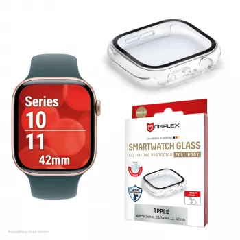 Celotelový chránič e.v.i. DISPLEX Apple Series 10 42mm transparentný — celoplošná ochranná fólia pre Apple Watch Series 10 42mm