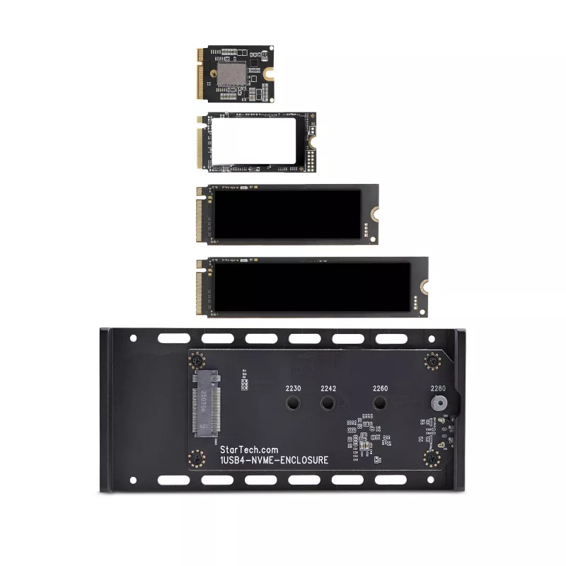StarTech.com USB4 M.2 NVMe puzdro, 40 Gbit/s, externé USB-C/Thunderbolt NVMe SSD puzdro, hliníkové chladičové puzdro, B+M/M-Key
