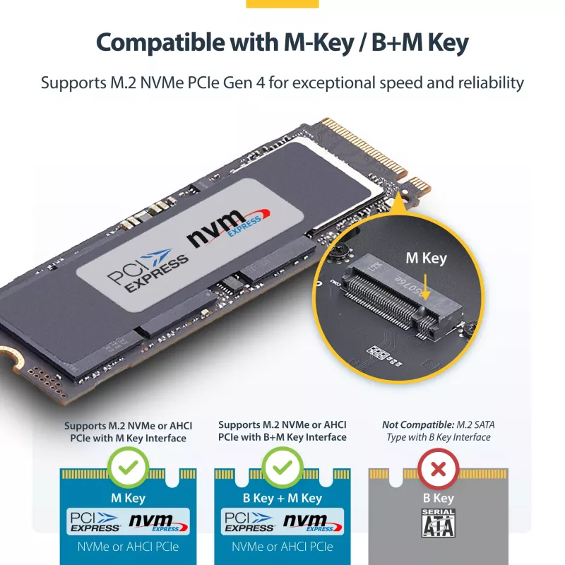 StarTech.com USB4 M.2 NVMe puzdro, 40 Gbit/s, externé USB-C/Thunderbolt NVMe SSD puzdro, hliníkové chladičové puzdro, B+M/M-Key