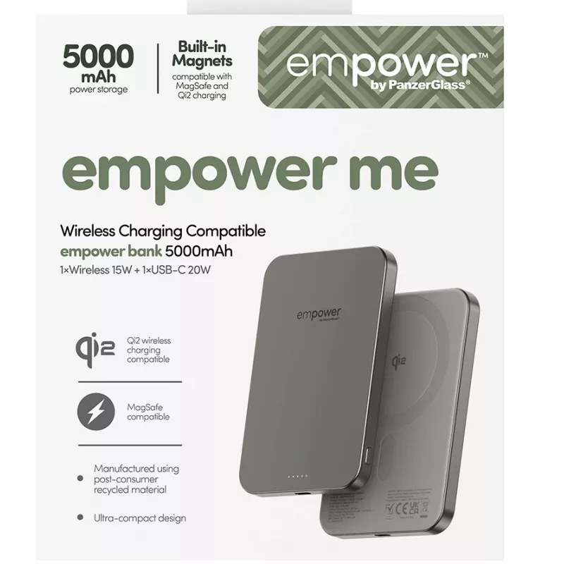 Powerbanka PanzerGlass empower by empower Bank 5000mAh Titanium