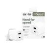 PanzerGlass empower™ by ® Turbo 35W nabíjačka vrátane USB-C + USB-A | UK konektor | strieborno-biela