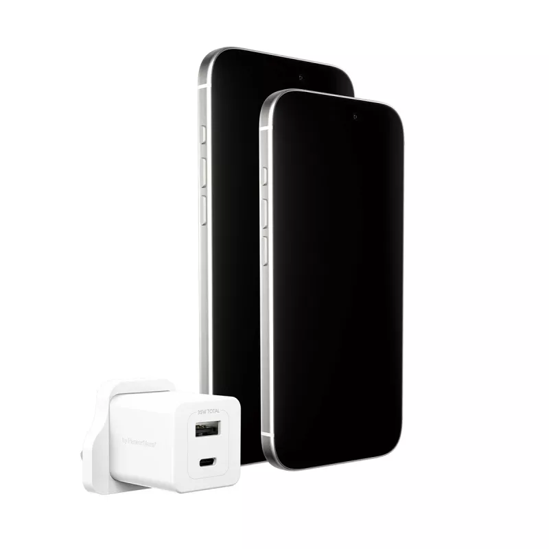 PanzerGlass empower™ by ® Turbo 35W nabíjačka vrátane USB-C + USB-A | UK konektor | strieborno-biela