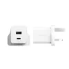 PanzerGlass empower™ by ® Turbo 35W nabíjačka vrátane USB-C + USB-A | UK konektor | strieborno-biela