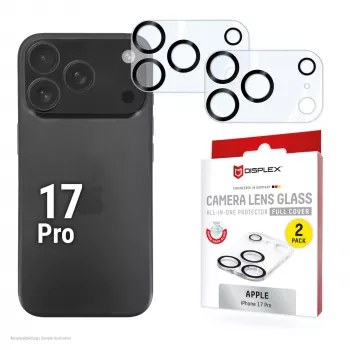 Displex Full Cover sklo na kameru iPhone 17 Pro, 10H, úplná ochrana kamery, Quick Mount, balenie 2 ks