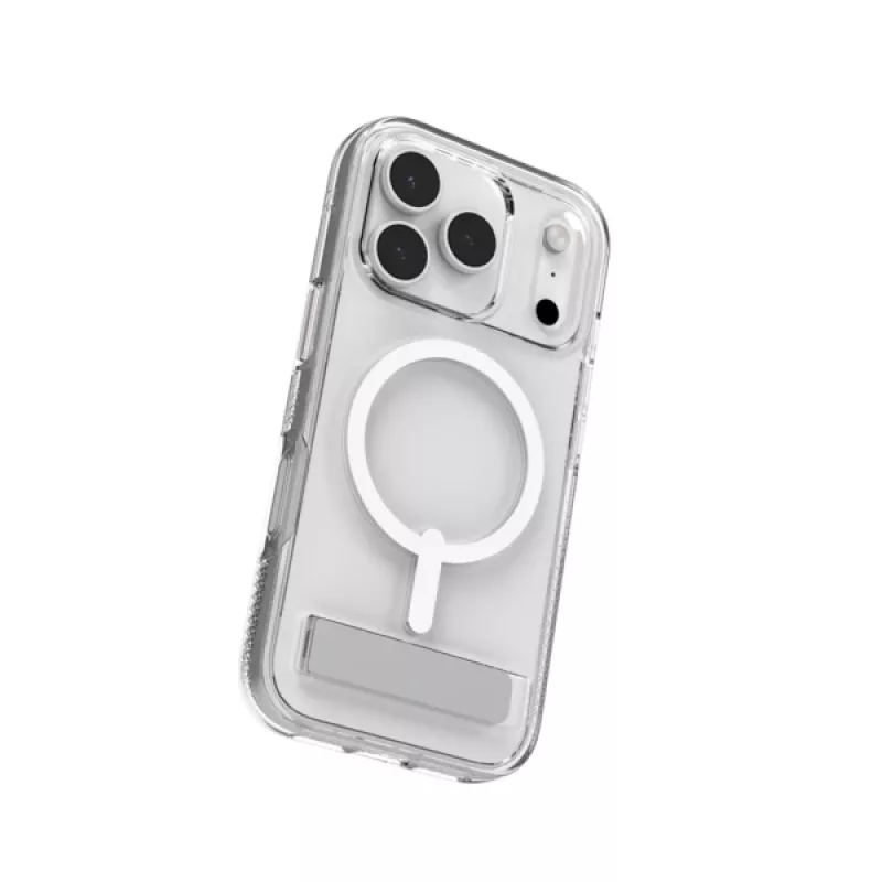 Puzdro ZAGG Crystal Palace Snap Kickstand pre Apple iPhone 17 Pro transparentné