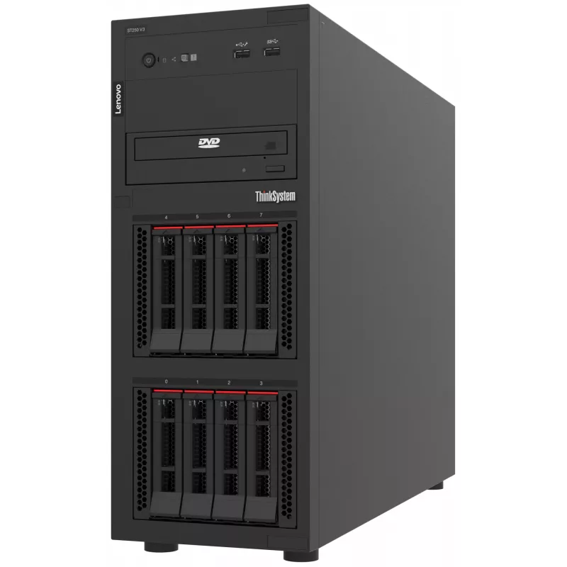 Lenovo ThinkSystem ST250 V3 7DCE100BEA tower server, Intel Xeon 6315P 4C 2,8 GHz 55 W, 16 GB, 1x 800 W