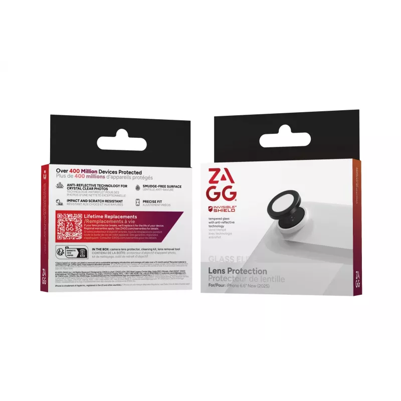 ZAGG InvisibleShield Premium Glass CameraRing 200118679 ochrana šošovky fotoaparátu pre Apple iPhone Air, čierna