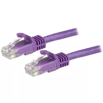 StarTech.com 15m CAT6 ethernetový kábel - fialový CAT 6 gigabitový ethernetový drôt - 250MHz 100W PoE RJ45 UTP sieťový/patch kábel bez západky s odľahčením ťahu jednotlivo testovaný