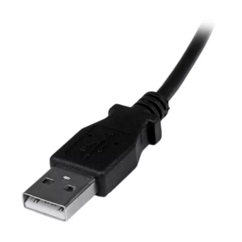 StarTech.com 2m Micro-USB kábel - A na zahnutý Micro-B, 2 m, USB A, Micro-USB B, USB 2.0, 0,48 Gbit/s, čierny