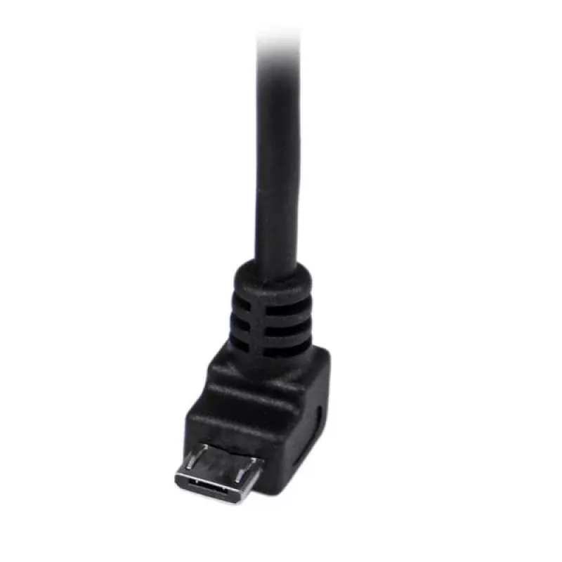 StarTech.com 2m Micro-USB kábel - A na zahnutý Micro-B, 2 m, USB A, Micro-USB B, USB 2.0, 0,48 Gbit/s, čierny
