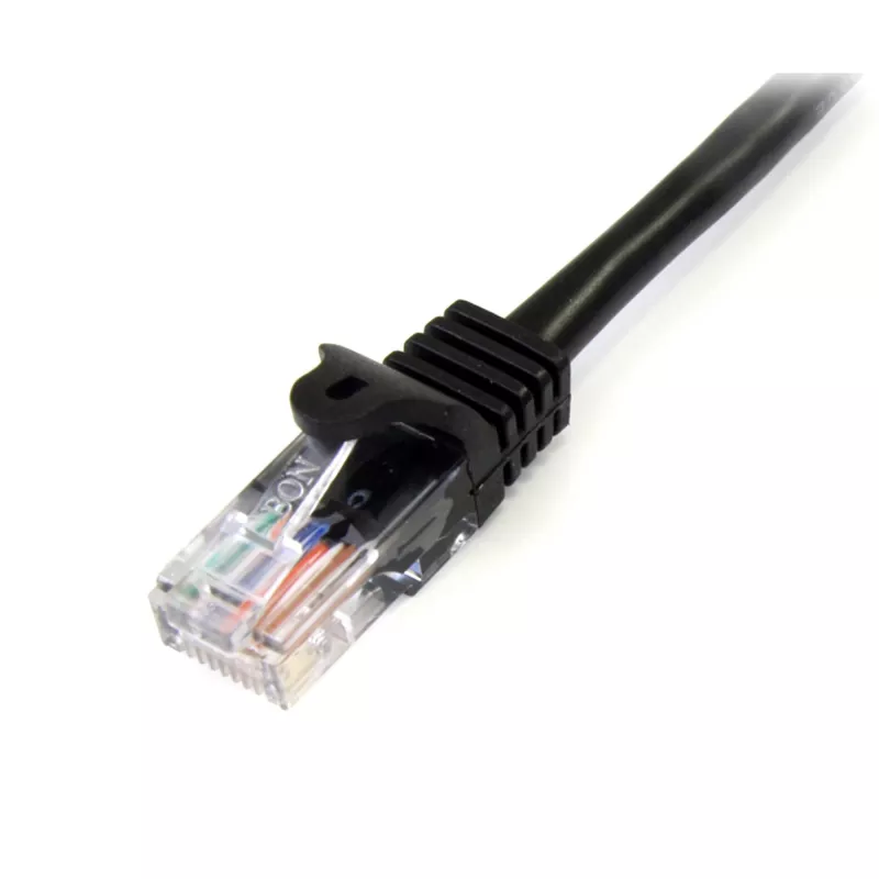StarTech.com Cat5e patch kábel s RJ45 konektormi bez západky – 3 m, čierny