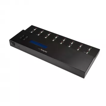 StarTech.com samostatný 1-na-15 USB flash duplikátor a vymazávač, kopírovanie viacerých USB flash diskov, systémová a súborová ako aj celodisková kópia s 1,5 GB/min, jednotlivé a 3-násobné vymazanie, LCD displej – TAA