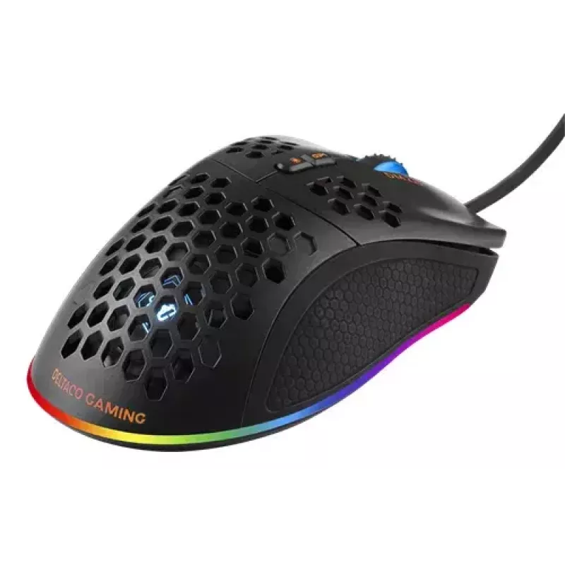 Herná myš Deltaco DM210 káblová ultratenká RGB čierna