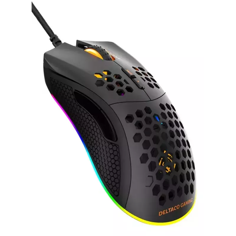Herná myš Deltaco DM210 káblová ultratenká RGB čierna