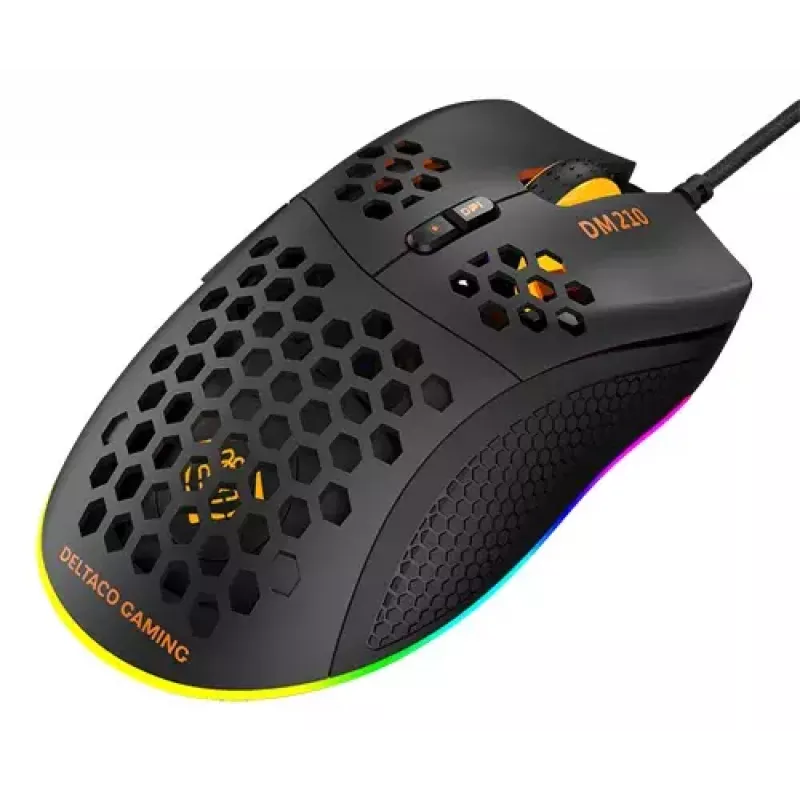 Herná myš Deltaco DM210 káblová ultratenká RGB čierna