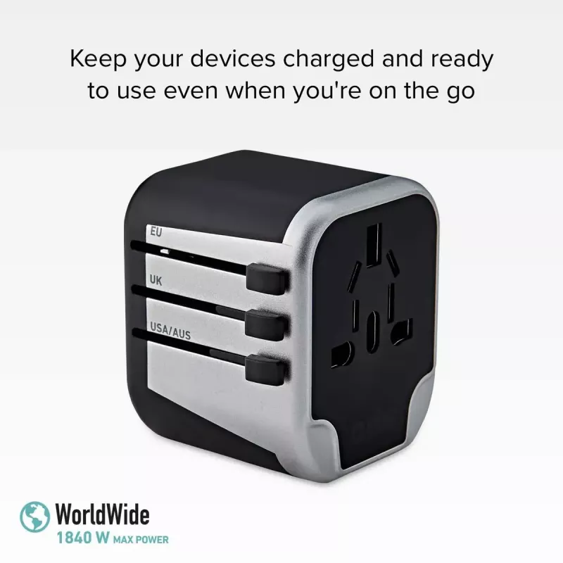 Napájací zdroj pre mobilné zariadenia SBS Mobile TEADAPT2USBUNI — čierny/strieborný, USB adaptér