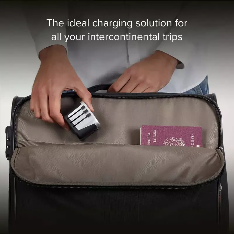 Napájací zdroj pre mobilné zariadenia SBS Mobile TEADAPT2USBUNI — čierny/strieborný, USB adaptér