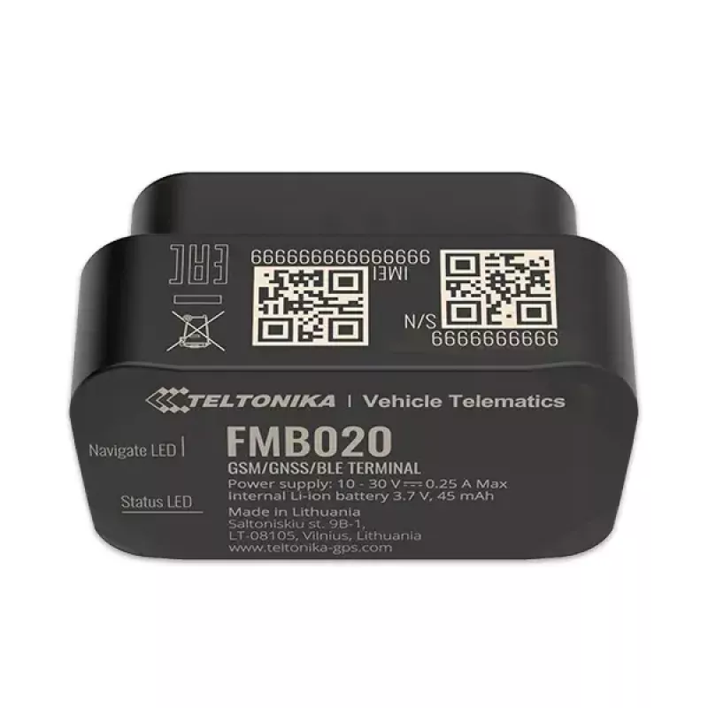 GPS tracker Teltonika FMB020 auto čierna prachuvzdorná 0,128 GB