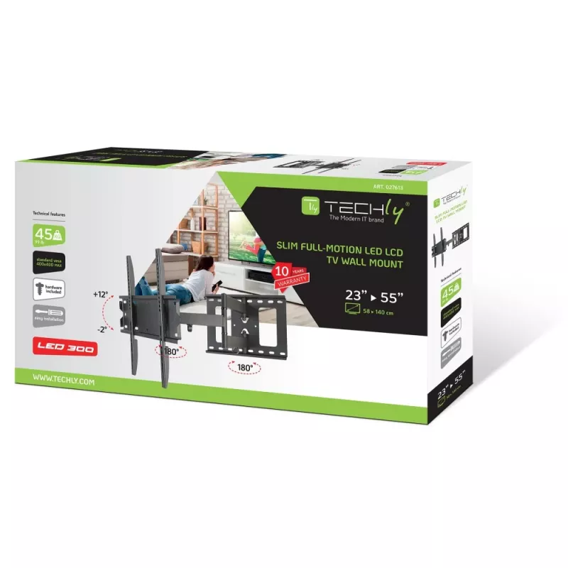Techly ICA-PLB 148M TV nástenný držiak 139,7 cm (55 palcov) čierny