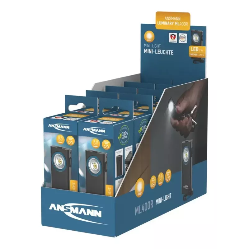 Prívesková baterka Ansmann ML400R čierna LED 5W USB nabíjateľná
