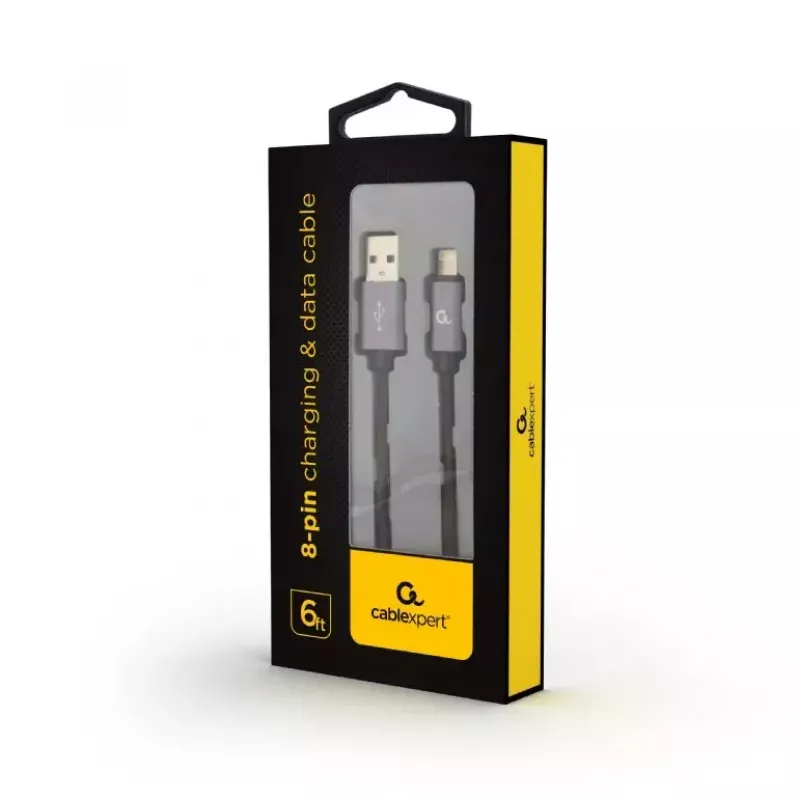 Kábel na mobilný telefón GEMBIRD USB A na Lightning CCB-MUSB2B-AMLM-6 1,8 m USB 2.0 čierny