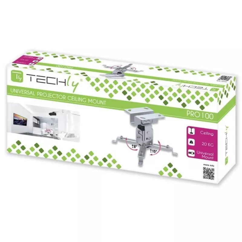 Techly predlžovacia stropná konzola na projektor 130 mm strieborná ICA-PM 2S