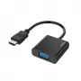 Hama 00200343 video adaptér z HDMI na VGA s 3,5 mm audiom, 0,15 m, HDMI typ A samec – D-Sub 15-pin, 1080p, čierny