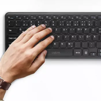 Klávesnica LogiLink ID0188 Home RF Wireless QWERTZ čierna