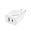 Indoor nabíjačka SAVIO LA-04 USB Type-A & Type-C, 18 W, PD 3.0 Quick Charge, 2x USB-A + 1x USB-C, 100–240 V, biela