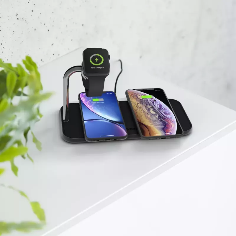 Bezdrôtová nabíjačka ZENS Dual+Watch hliník čierna