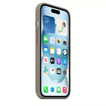 Silikónové puzdro Apple iPhone 15 MagSafe Clay hnedá