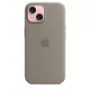 Silikónové puzdro Apple iPhone 15 MagSafe Clay hnedá