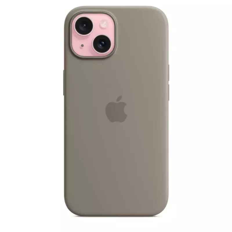 Silikónové puzdro Apple iPhone 15 MagSafe Clay hnedá