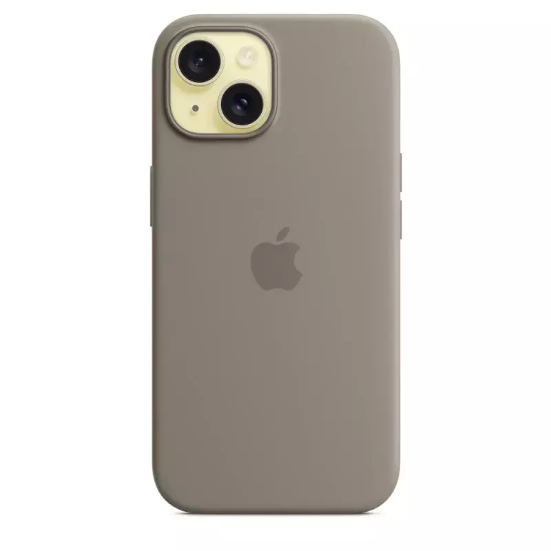 Silikónové puzdro Apple iPhone 15 MagSafe Clay hnedá