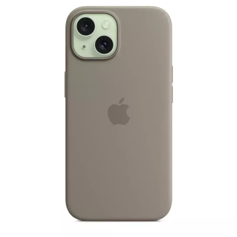 Silikónové puzdro Apple iPhone 15 MagSafe Clay hnedá
