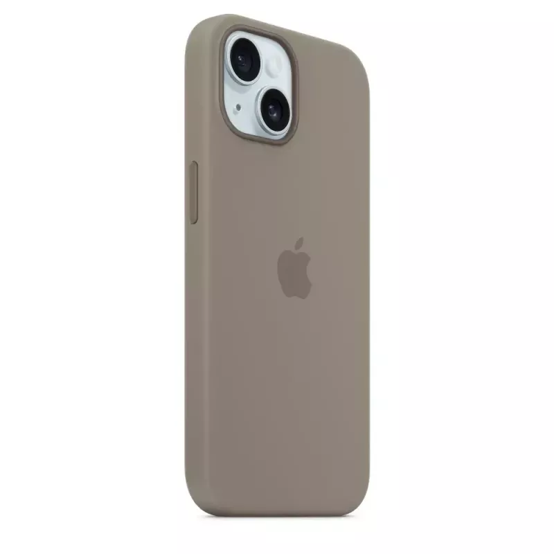 Silikónové puzdro Apple iPhone 15 MagSafe Clay hnedá