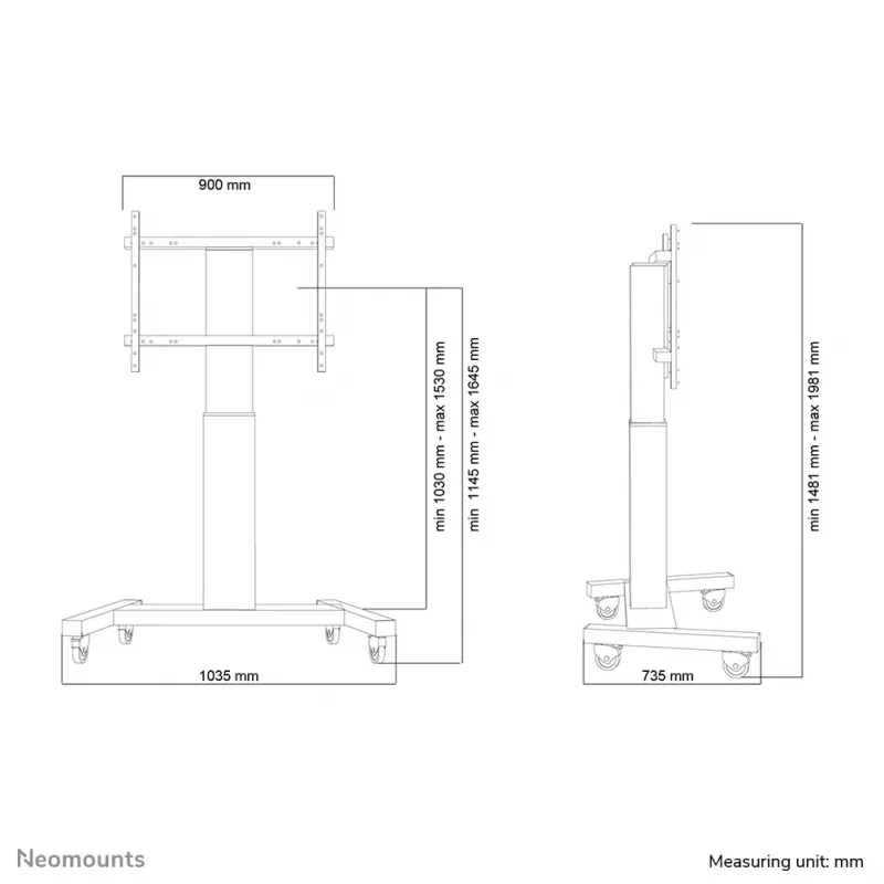 Neomounts PLASMA-M2250 čierny TV vozík 42-100