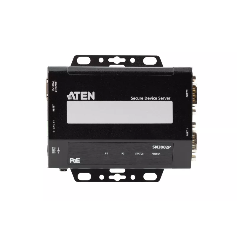 ATEN Altusen SN3002P server zariadení, 2 porty RS-232, LAN 100 Mb, montáž na stôl, stenu alebo DIN lištu