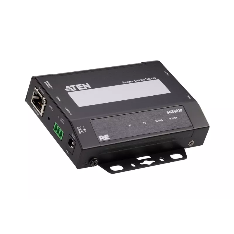 ATEN Altusen SN3002P server zariadení, 2 porty RS-232, LAN 100 Mb, montáž na stôl, stenu alebo DIN lištu