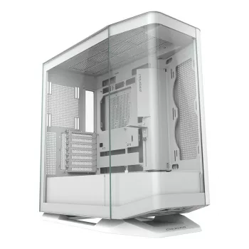 PC Midi-Tower skriňa Cougar FV270 — biela, podporuje ATX/ EATX/ Micro-ITX, 2×3,5 palca + 2×2,5 palca, 120/140 mm ventilátory