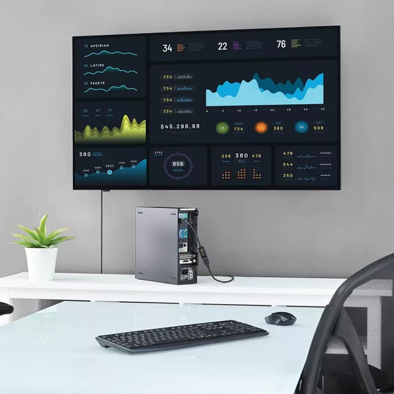 Techly IADAP-DP-HDMIF8K aktívny adaptér DisplayPort 1.4 (M) na HDMI (F), 8K, čierny