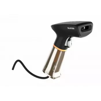 Ručný čiarový skener SUNMI U2 2D USB čierny — imager pre maloobchod, káblové USB pripojenie