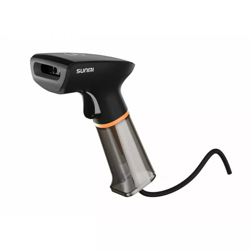 Ručný čiarový skener SUNMI U2 2D USB čierny — imager pre maloobchod, káblové USB pripojenie