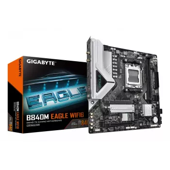 GIGABYTE B840M EAGLE WIFI6 základná doska - AMD Ryzen 9000 CPU, 5+2+2 fáz VRM, až do 7600 MHz DDR5 (O.C.), 1x PCIe 4.0 + 1x PCIe 3.0 M.2, Wi-Fi 6, 2,5 GbE LAN, USB 3.2 Gen 1