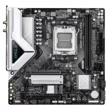 GIGABYTE B840M EAGLE WIFI6 základná doska - AMD Ryzen 9000 CPU, 5+2+2 fáz VRM, až do 7600 MHz DDR5 (O.C.), 1x PCIe 4.0 + 1x PCIe 3.0 M.2, Wi-Fi 6, 2,5 GbE LAN, USB 3.2 Gen 1