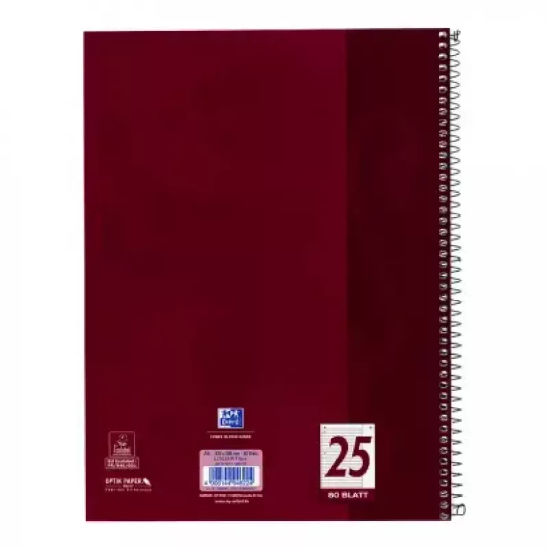 Zošit Oxford 100050355 A4 80 listov bordová